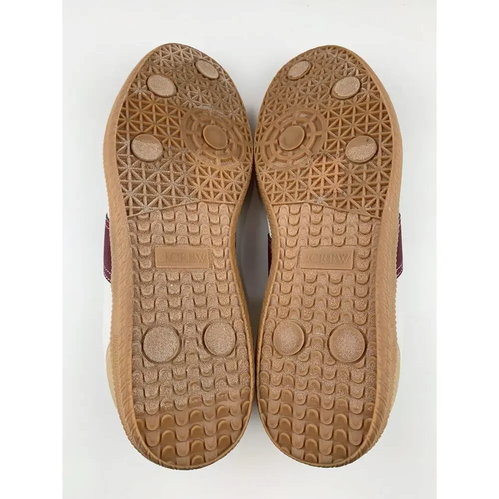 J Crew Field Sneakers Retro Tan Red Casual Faux Leather Lifestyle Women's 10
